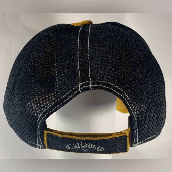 Gold Black Callaway Golf Hat Baseball Cap Adjustable Back - Picture 3 of 5